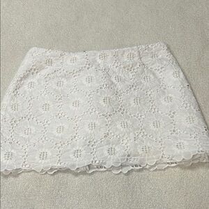 Lilly Pulitzer Cream Floral Lace Mini Skirt